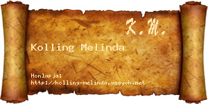 Kolling Melinda névjegykártya